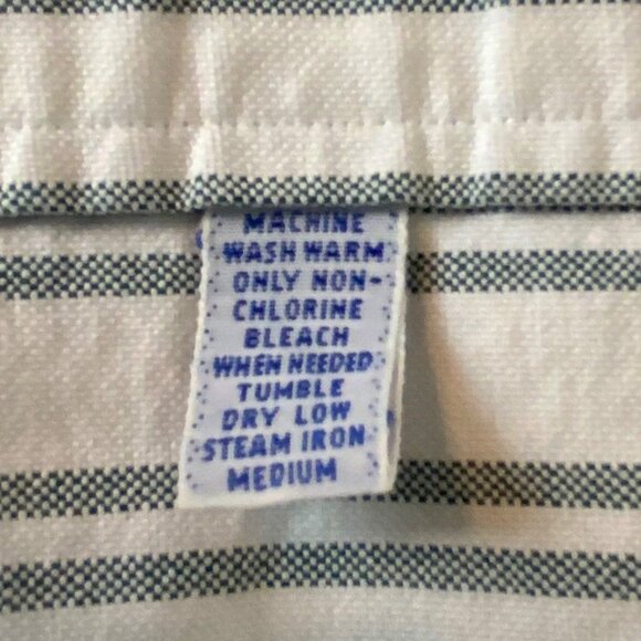 Ralph Lauren Mens Yarmouth Button-Down Shirt Striped Green White Size 17-34 - Picture 5 of 5